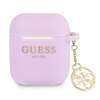 Kõrvaklappide ümbris Guess GUA2LSC4EU AirPods 1/2, silikoon, Charm 4G Collection, lilla