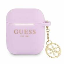 Kõrvaklappide ümbris Guess GUA2LSC4EU AirPods 1/2, silikoon, Charm 4G Collection, lilla