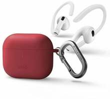 Kaitseümbris Uniq Nexo AirPods 3 gen, silikoonist kõrvakonksudega, punane