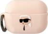 Kõrvaklappide ümbris Karl Lagerfeld KLAP2RUNIKP Apple AirPods Pro 2, silikoon Karl Head 3D, roosa