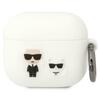 Kõrvaklappide ümbris Karl Lagerfeld KLACA3SILKCW Apple AirPods 3, silikoon, valge, Karl & Choupette