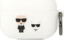 Kõrvaklappide ümbris Karl Lagerfeld KLACAPSILKCW Apple AirPods Pro, silikoon, valge, Karl & Choupette