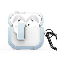 Kõrvaklappide ümbris Dux Ducis PECP Apple AirPods 4, valge/sinine, PC+TPU, konksuga