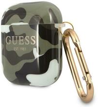 Kõrvaklappide ümbris Guess GUA2UCAMA AirPods 1/2, Camo Collection, roheline/khaki