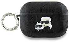 Kõrvaklappide ümbris Karl Lagerfeld KLAP2PGKCPK Apple AirPods Pro 2, Monogram Karl & Choupette Head, must