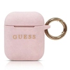 Kõrvaklappide ümbris Guess GUACCSILGLLP AirPods 1/2, silikoon, roosa, Glitter