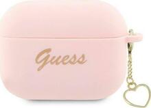 Kõrvaklappide ümbris Guess GUAP2LSCHSP Apple AirPods Pro 2, silikoon, Charm Heart Collection, roosa