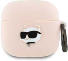 Karl Lagerfeld KLA4RUNCHP AirPods 4 silikoonümbris, roosa, Choupette Head 3D