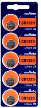 Patareid Murata CR1220, 3V, liitium, 5 tk
