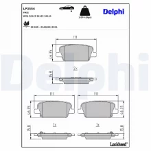 Piduriklotsi komplekt Delphi LP3554