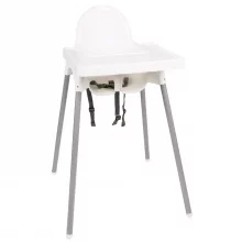 Söögitool Ikea Antilop, valge, turvarihmade ja kandikuga