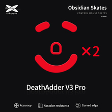 Hiirejalad X-Raypad Obsidian Skates Razer Deathadder V3 Pro, punased, 2 tk