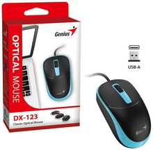 Hiir Genius DX-123, juhtmega, must-sinine, 1200DPI