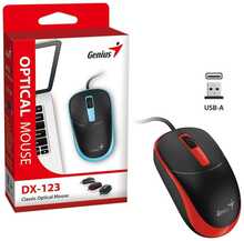 Hiir Genius DX-123, juhtmega, must-punane, 1200DPI