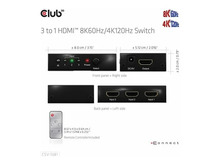 Club 3D HDMI 3 to 1 switch, 8K60Hz/4K120Hz