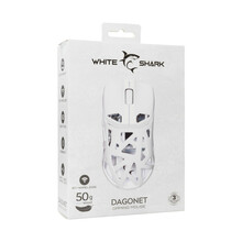 Juhtmevaba mänguhiir White Shark GM-5019 Dagonet, 24000 dpi, valge