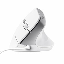 Hiir Trust Bayo II, optiline, USB Type-A, 2400 DPI, valge