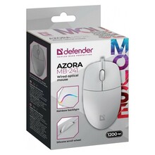 Juhtmega hiir Defender AZORA MB-24, valge, 1200 DPI