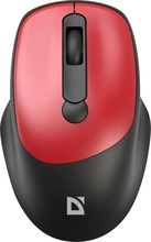 Juhtmevaba hiir Defender FEAM MM-296 RF Silent, must/punane, optiline, 1600 DPI