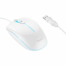 Hoco GM37, juhtmega mängurihiir, USB A, valge, 2400 DPI