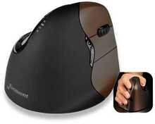 BakkerElkhuizen Evoluent4 Small Wireless VerticalMouse, parem käsi, must/pruun