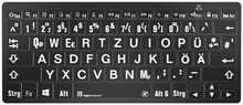 Klaviatuur LogicKeyboard XL-Print, White on Black, DE, PC/BT