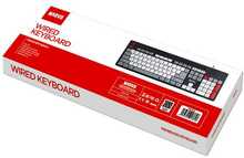 Juhtmega klaviatuur Marvo KB005, US, must-punane
