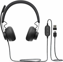 Kõrvaklapid Logitech Zone Wired, must, USB-C