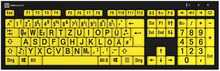 Klaviatuur LogicKeyboard XL-Print, must/kollane, DE