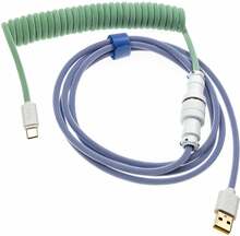 Ducky Premicord Iris USB-C – USB-A kaabel, 1.8 m, roheline/lilla
