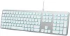 Deltaco TB-904, juhtmega, USB, QWERTY, valge/hõbedane