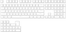 Royal Kludge Pudding PBT Keycaps, 129 tk, valge, ISO, UK
