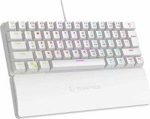 Klaviatuur Rampage PLOWERK60, Blue Switch, valge