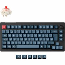Keychron V1 Max, DE-Layout, Gateron Jupiter Red, Hot-Swap, RGB, must/helesinine