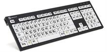 Klaviatuur LogicKeyboard XL-Print, QWERTZ, DE, must/valge