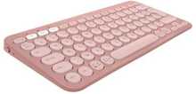 Klaviatuur Logitech Pebble Keys 2 K380S, Bluetooth, prantsuse, roosa