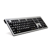 Klaviatuur Logickeyboard XL-Print Alu, FR, must/hõbe