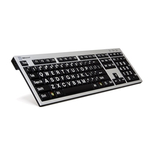 Klaviatuur Logickeyboard XL-Print Alu, FR, must/hõbe
