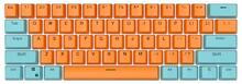 Royal Kludge OEM PBT Keycaps, 104 tk, Qingcheng, UK, sinine/oranž