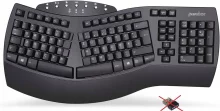 Perixx Periboard-612B, ergonoomiline, juhtmevaba/Bluetooth, DE, must