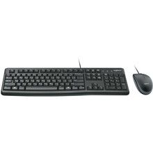 Logitech Desktop MK120, juhtmega, USB, QWERTZ, must