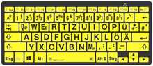 Klaviatuur LogicKeyboard XL-Print, QWERTZ, DE, must/kollane