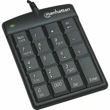 Numbriklaviatuur Manhattan USB Ultra Slim Numeric Keypad, 18 klahvi, must