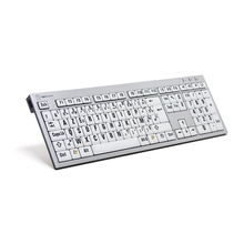 Klaviatuur Logickeyboard XL-Print Alu, FR, must/valge