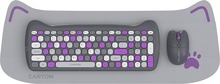 Canyon HSET-W6 Kitty Edition juhtmevaba klaviatuuri ja hiire komplekt, lilla