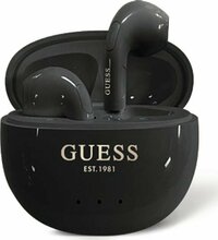 Juhtmevabad kõrvaklapid Guess Glossy Effect Egg Shape Printed Classic Logo, mustad