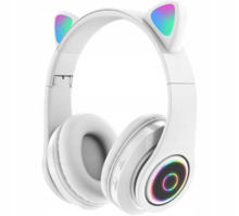 Laste juhtmega kõrvaklapid Extralink Kids Headphones Pro Cat Ears, valge