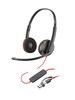 Kõrvaklapid Poly Blackwire 3220 Stereo USB-C + USB-C/A adapter, must