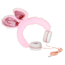 Kõrvaklapid GJBY Plush Rabbit, roosa