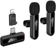 Juhtmevaba mikrofonikomplekt Hoco L20A, USB-C/Lightning, must